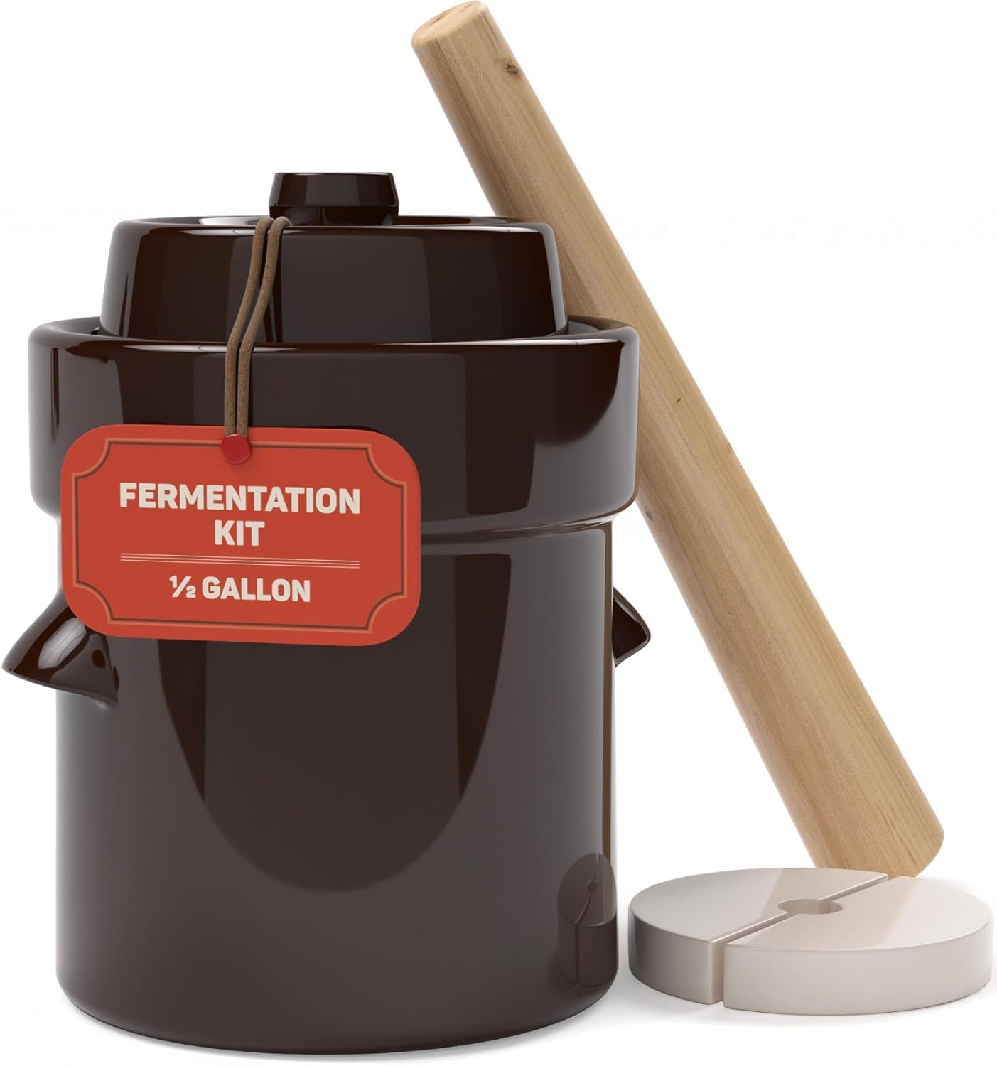 1/2 Gallon Fermentation Crock: DIY Probiotic Kit for Homemade Pickles & Kimchi - Nourishment Tapestry