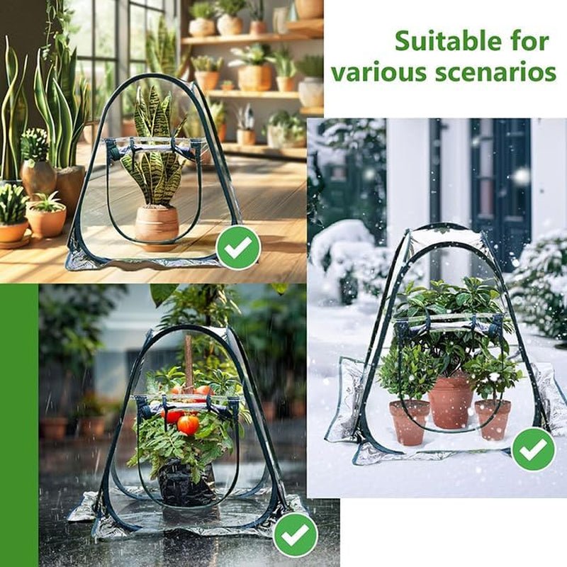 2 - Pack Pop - Up Greenhouse: Portable Plant Protection for Indoor & Outdoor Gardens - Nourishment Tapestry