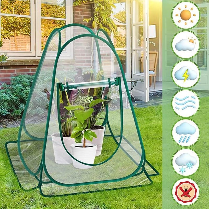 2 - Pack Pop - Up Greenhouse: Portable Plant Protection for Indoor & Outdoor Gardens - Nourishment Tapestry