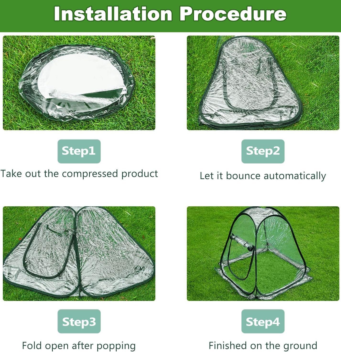 2 - Pack Pop - Up Greenhouse: Portable Plant Protection for Indoor & Outdoor Gardens - Nourishment Tapestry