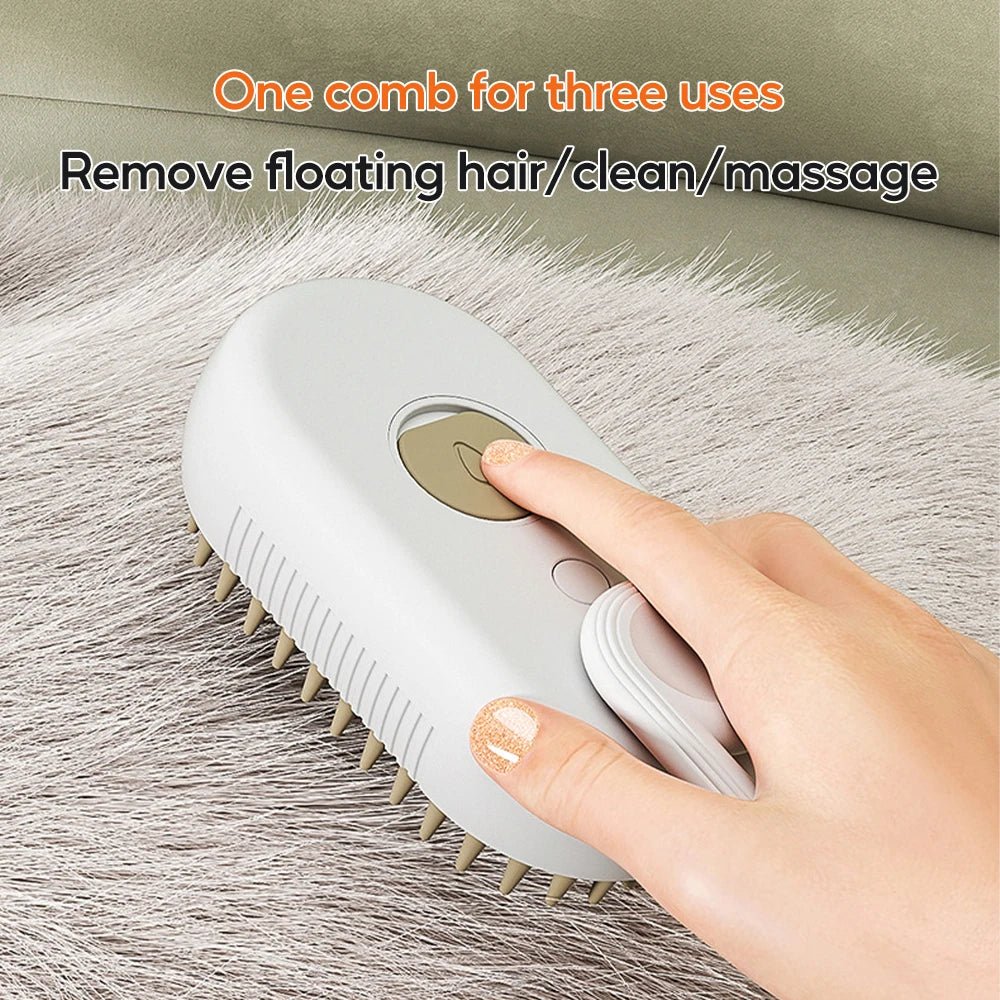 3 - in - 1 Electric Pet Grooming Brush: Steam Clean, Massage & Remove Hair for Dogs & Cats - Nourishment Tapestry
