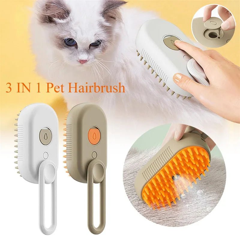 3 - in - 1 Electric Pet Grooming Brush: Steam Clean, Massage & Remove Hair for Dogs & Cats - Nourishment Tapestry