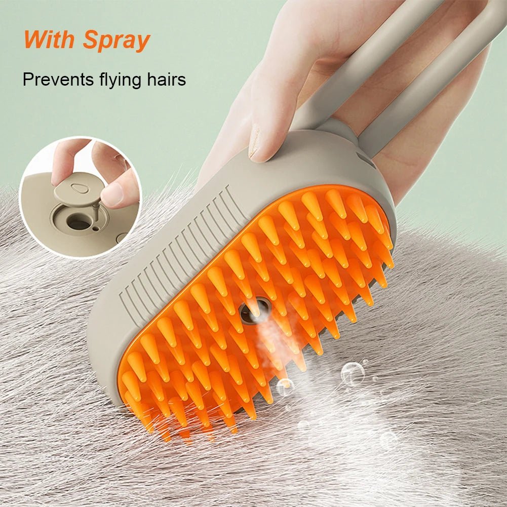 3 - in - 1 Electric Pet Grooming Brush: Steam Clean, Massage & Remove Hair for Dogs & Cats - Nourishment Tapestry