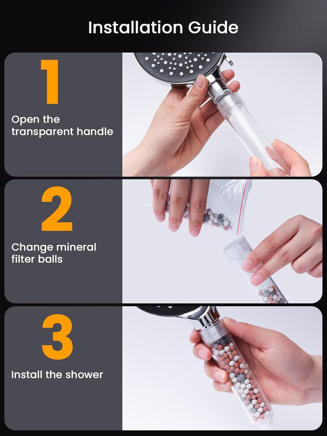 4 - Pack Shower Head Filter for Hard Water - Eliminate Chlorine, Fluoride, and Impurities! - Nourishment Tapestry