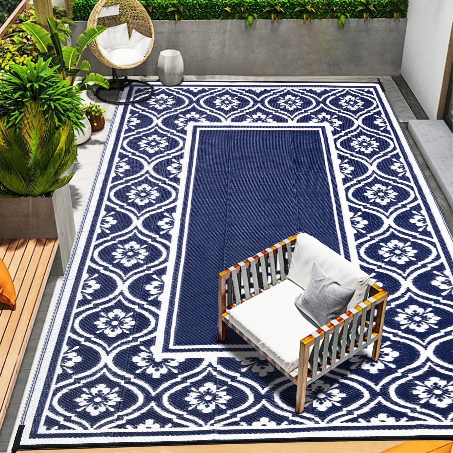 8'x10' Waterproof Outdoor Rug: Multi - Use Patio Mat for Camping, RV, Deck - On Sale - Nourishment Tapestry