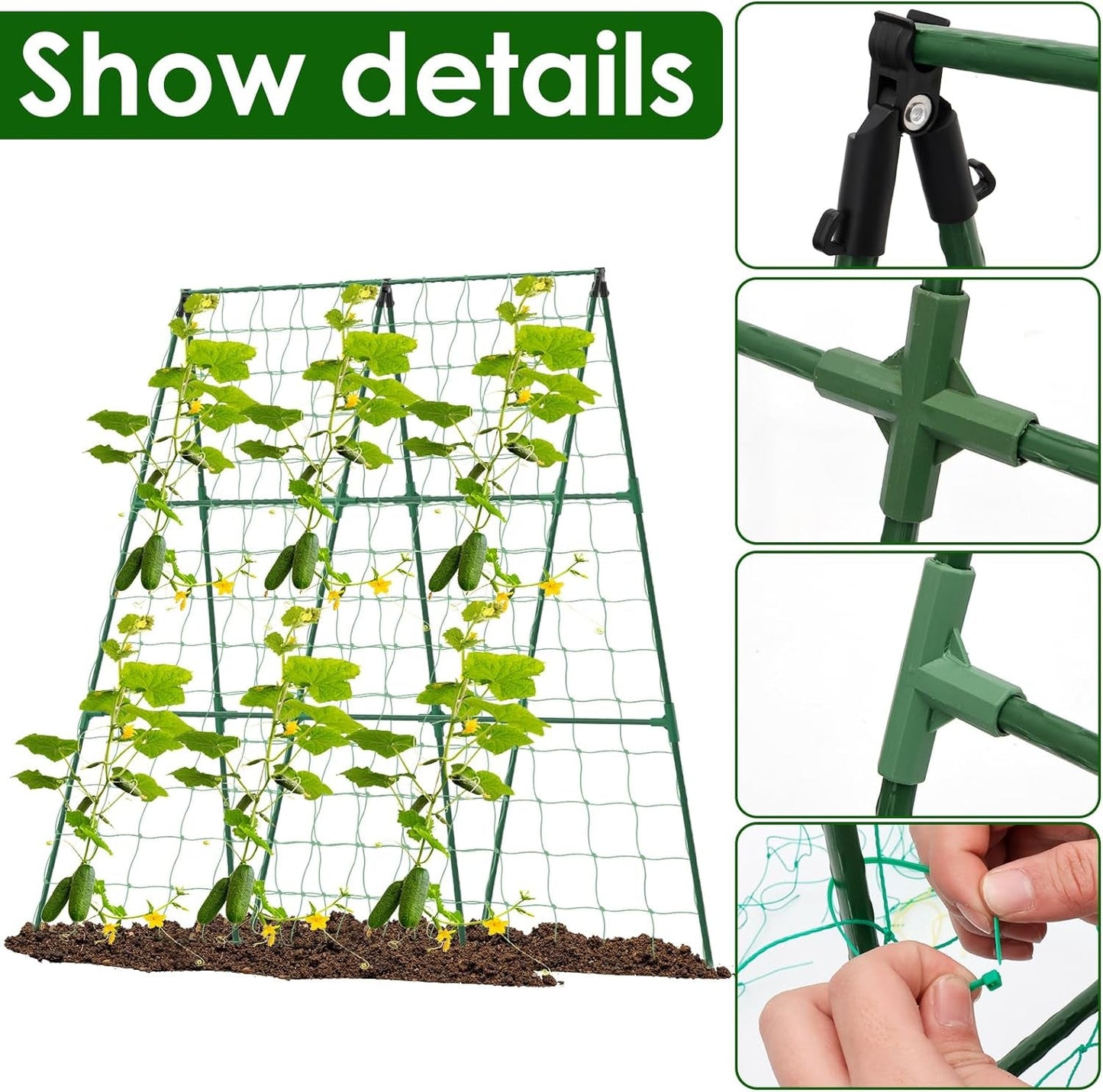 A - Frame Trellis for Climbing Plants: Garden Support for Cucumbers, Tomatoes, and Vegetables - Nourishment Tapestry