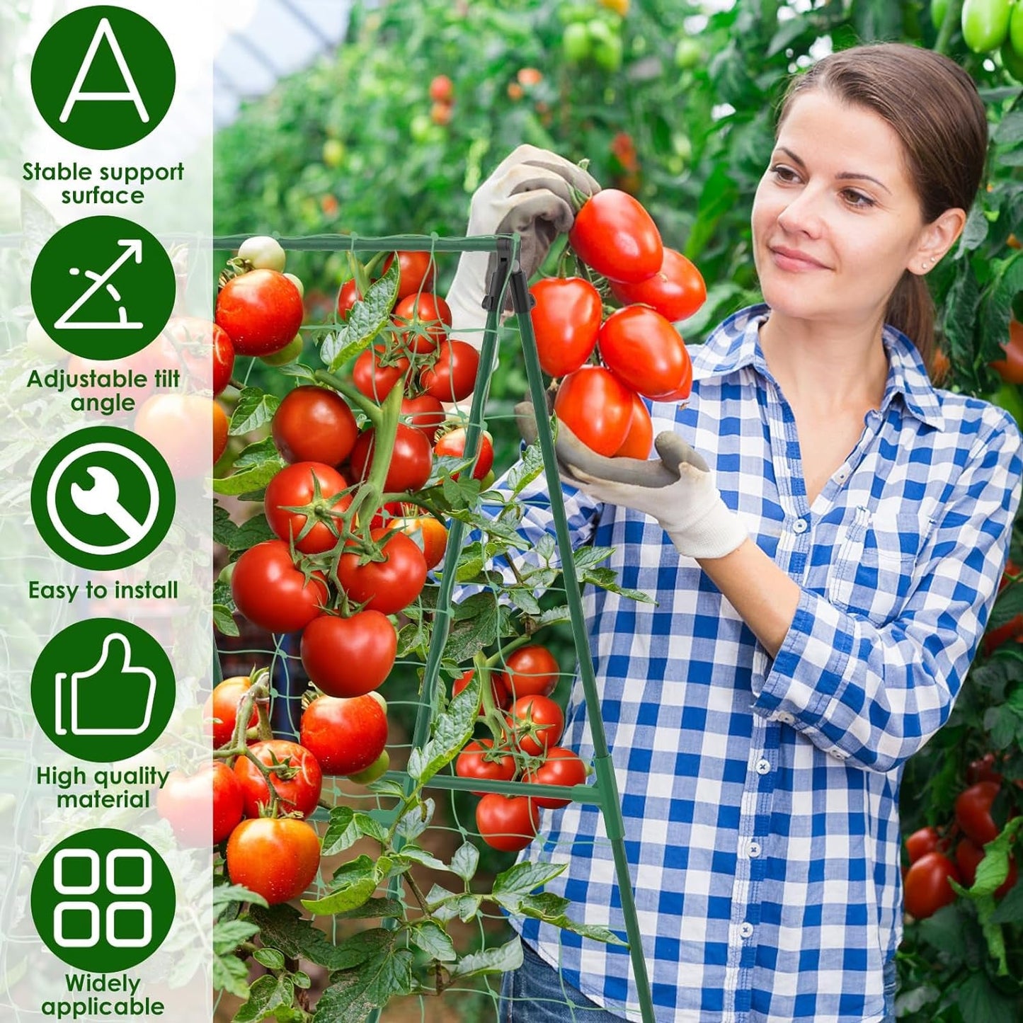 A - Frame Trellis for Climbing Plants: Garden Support for Cucumbers, Tomatoes, and Vegetables - Nourishment Tapestry