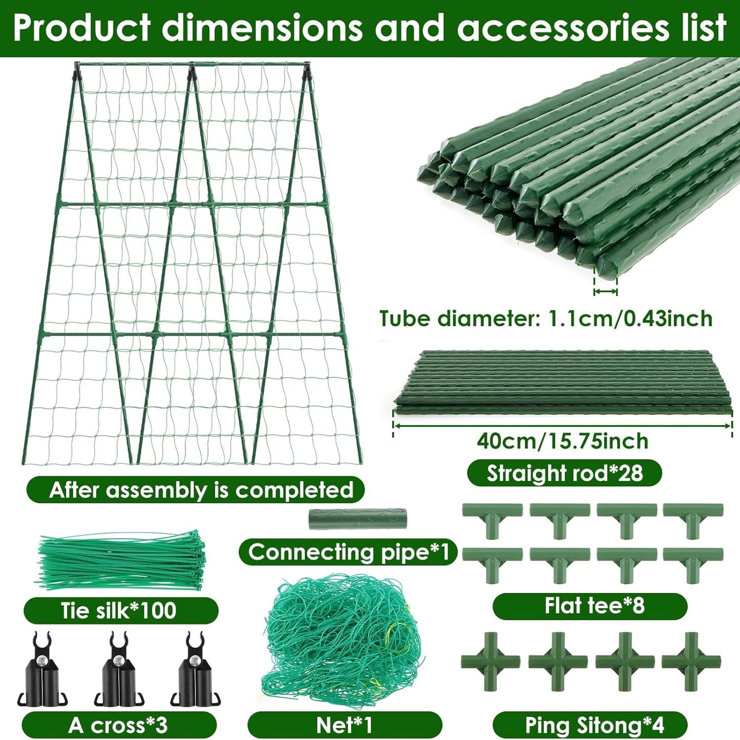 A - Frame Trellis for Climbing Plants: Garden Support for Cucumbers, Tomatoes, and Vegetables - Nourishment Tapestry