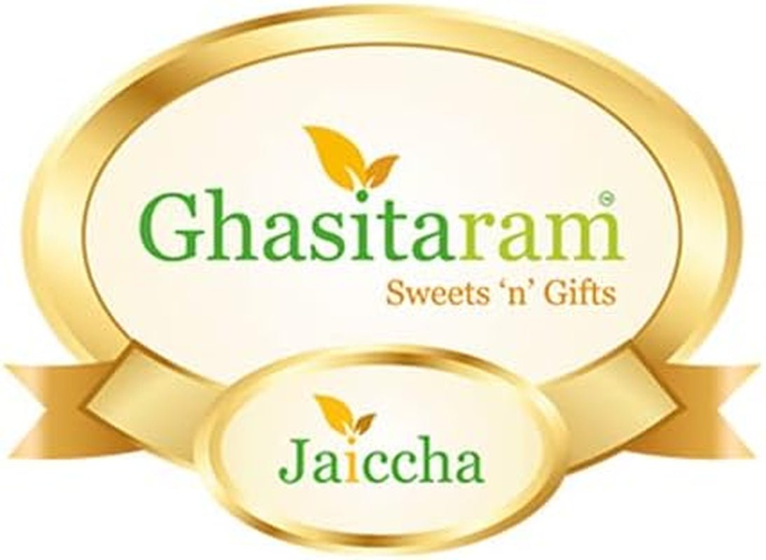 "Big Rakhi Hamper: 13 Goodies & 5 Rakhis by Ghasitaram Gifts" - Nourishment Tapestry