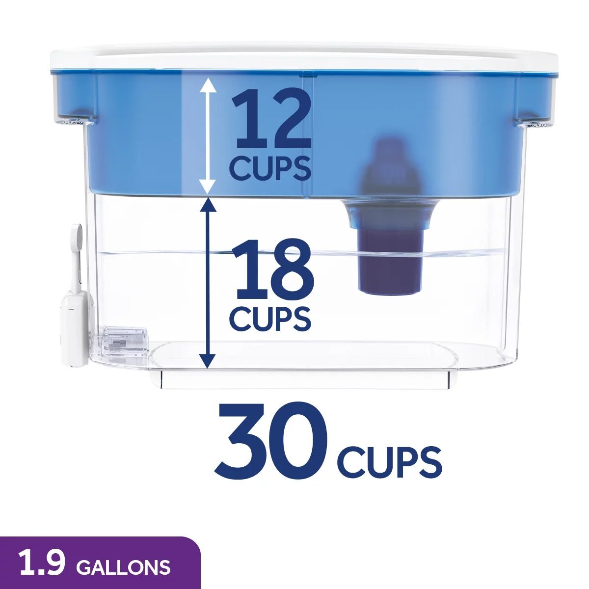 Blue 30 - Cup Water Filtration Dispenser - Stay Hydrated with this Refreshing Filtered Water Dispenser - Nourishment Tapestry
