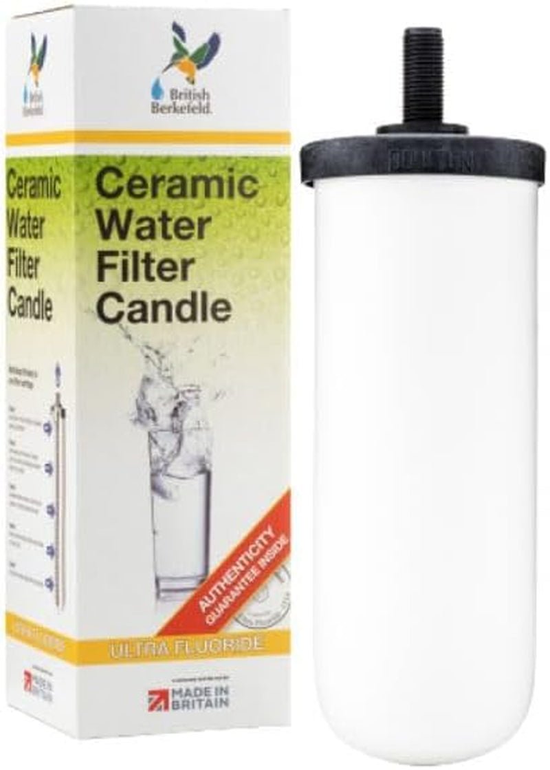 British Berkefeld Ultra Fluoride Ceramic Water Filter Cartridge | Reduces Fluoride, Chlorine & More | Replacement Candle for Gravity Filters | W9120133 (1 Pack) - Nourishment Tapestry