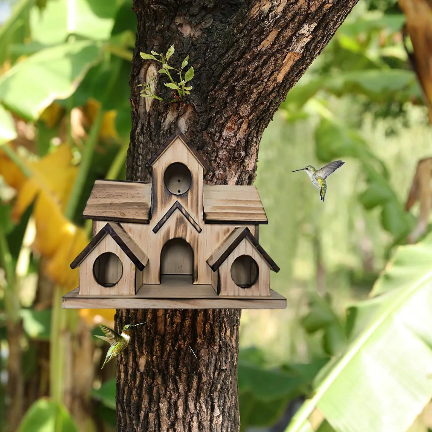 Colorful 6 - Hole Hanging Birdhouse: Attract Birds & Beautify Your Backyard - Buy Now! - Nourishment Tapestry