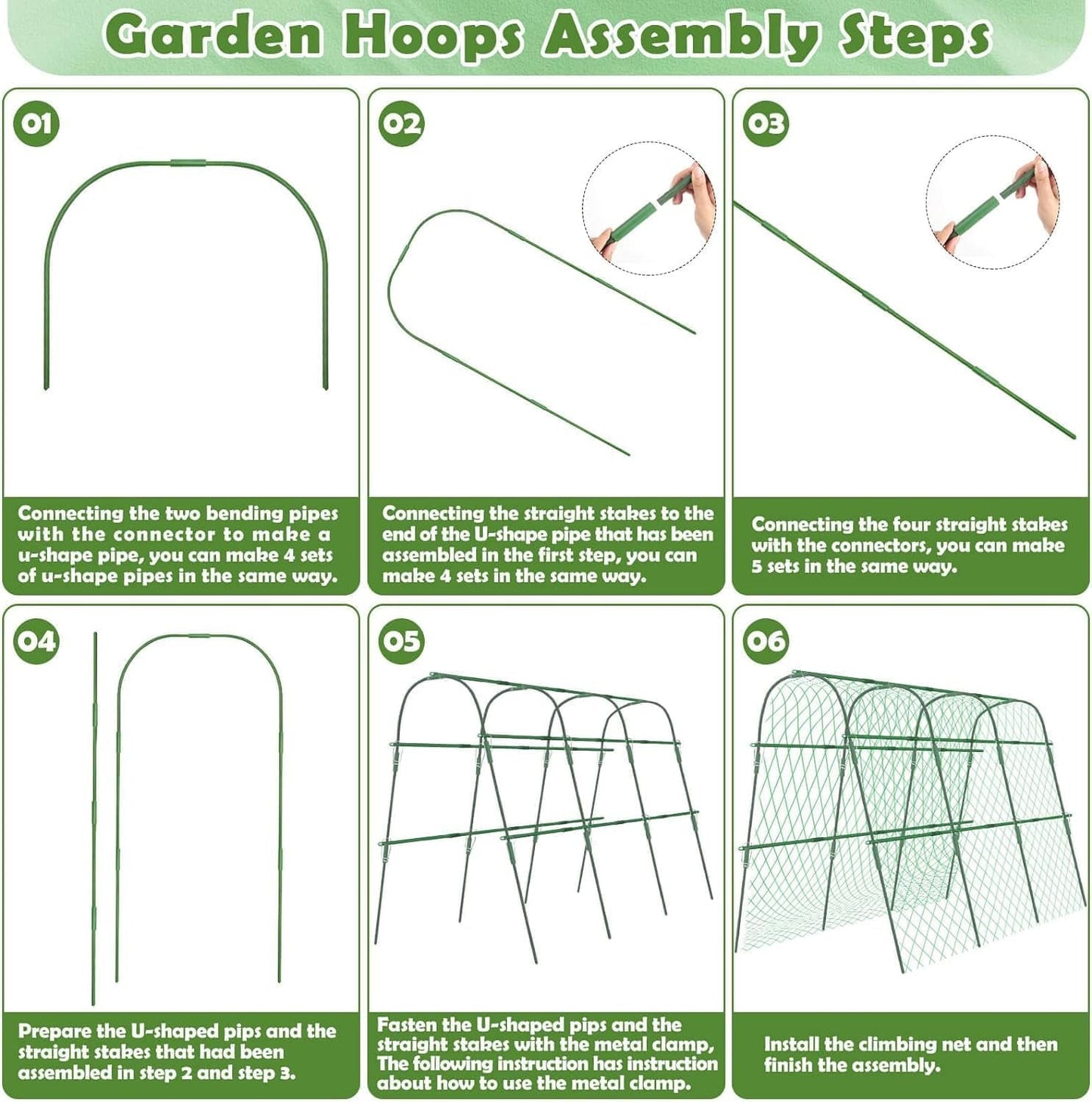 Cucumber Trellis for Garden | U - Shaped Climbing Plant Support with Net - Nourishment Tapestry