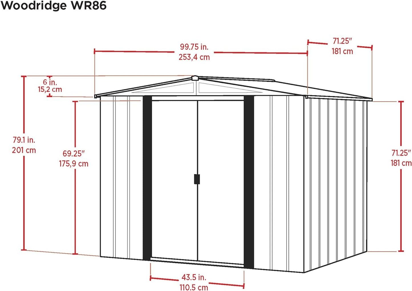 Durable 8x6 Ft Steel Storage Shed: Stylish Coffee/Woodgrain Design - Nourishment Tapestry