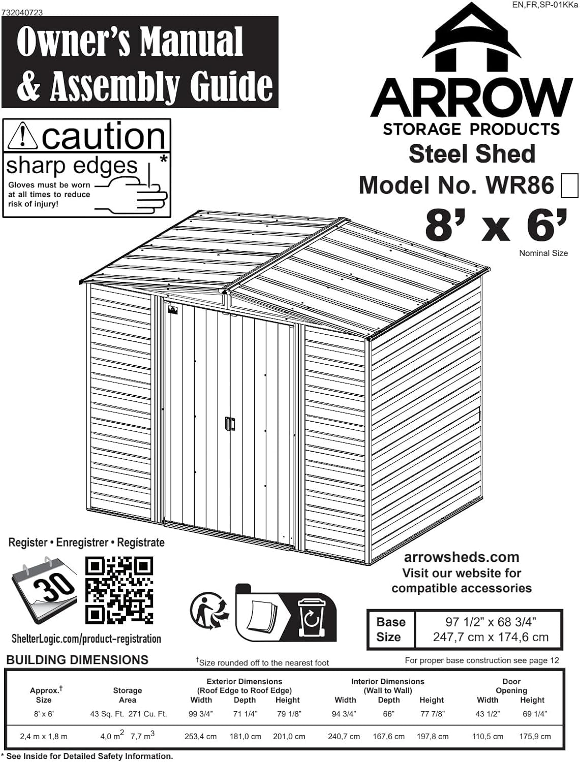 Durable 8x6 Ft Steel Storage Shed: Stylish Coffee/Woodgrain Design - Nourishment Tapestry
