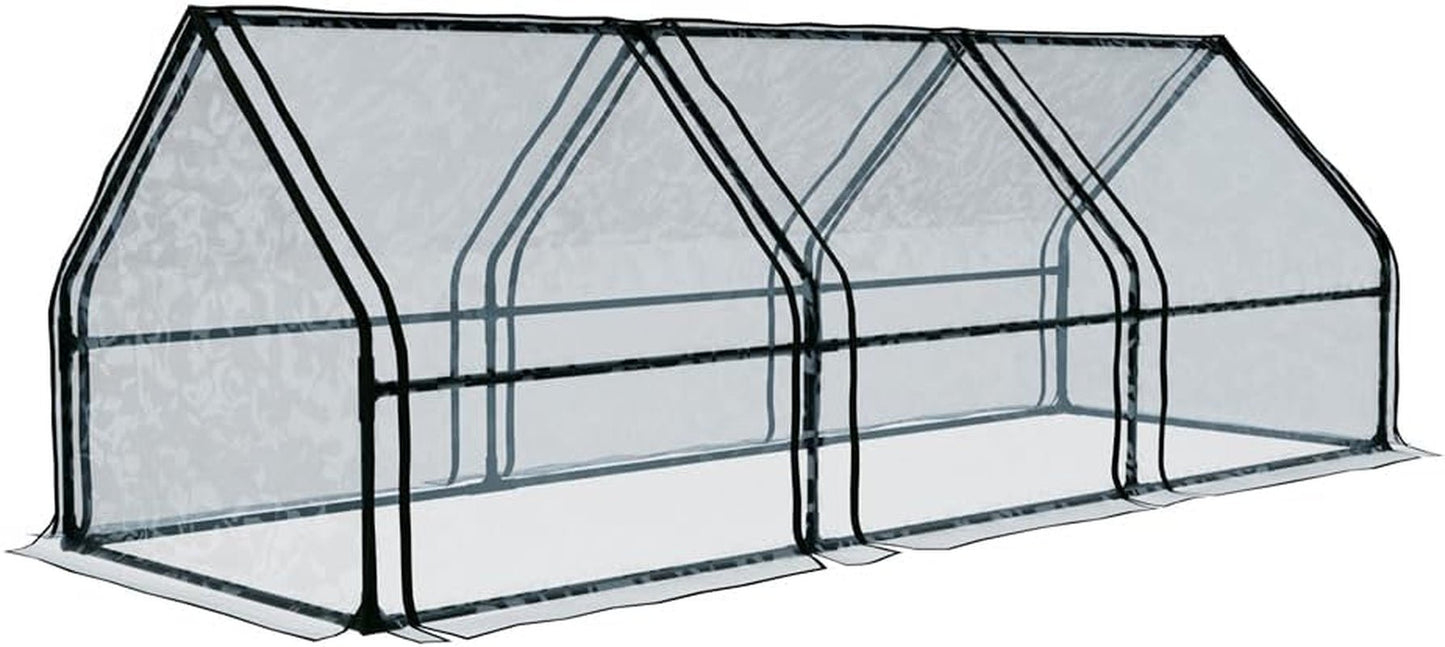 Durable Steel Frame Mini Greenhouse: 270x92x92cm PE Cover Tunnel with Roll - Up Doors - Buy Now! - Nourishment Tapestry