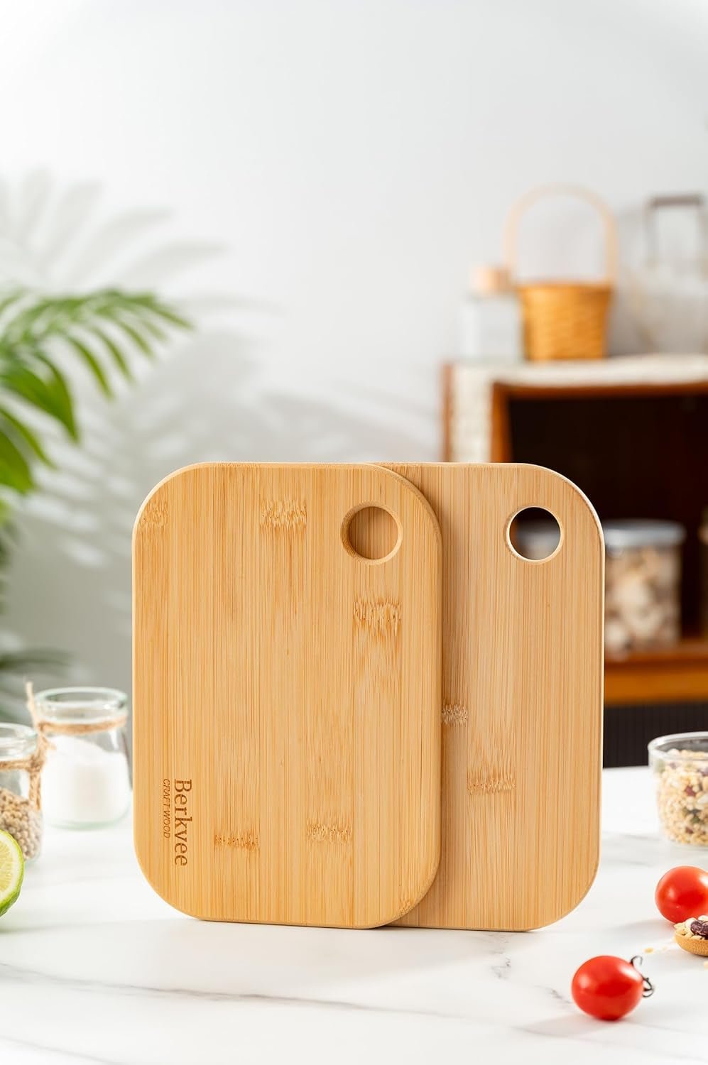 Eco - Friendly Mini Bamboo Cutting Board Set: 2 - Piece BPA - Free Kitchen Essential - Nourishing Tapestry