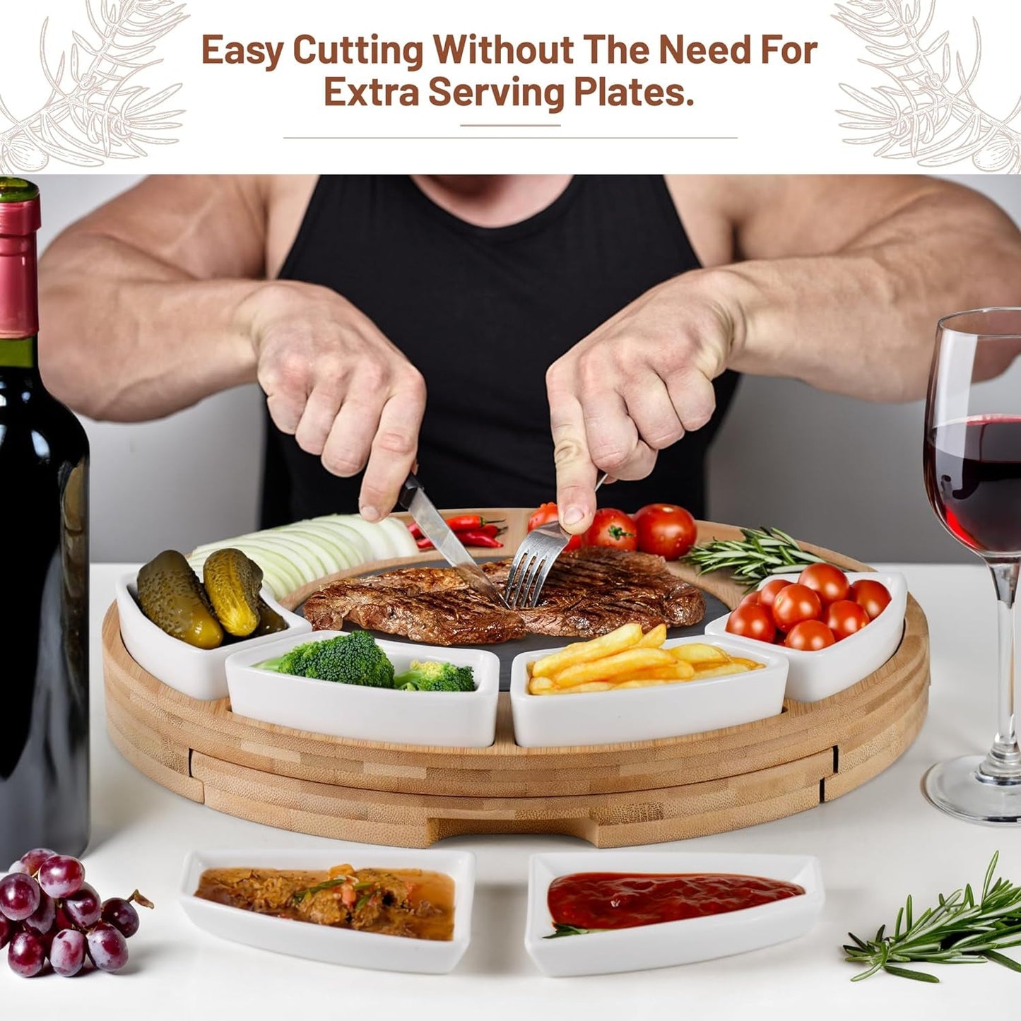 Elegant Bamboo Charcuterie Board Set with Marble Plate - Perfect Housewarming Gift - Nourishment Tapestry