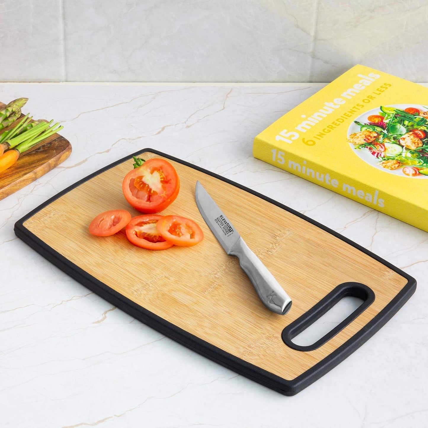 Hygienic 2 - in - 1 Bamboo & Poly Cutting Board: Reversible, Premium Kitchen Essential - Nourishment Tapestry