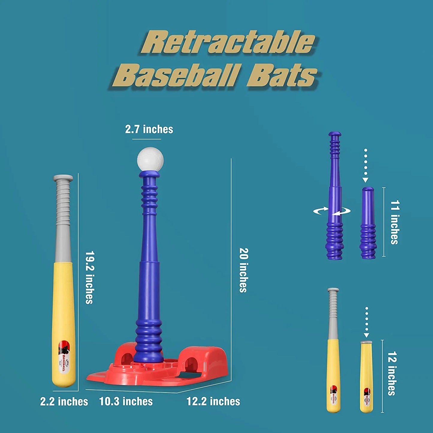 Kids Outdoor Tball Set Baseball Sport Toys for Ages 2 - 8 | Backyard Play Set - Nourishment Tapestry
