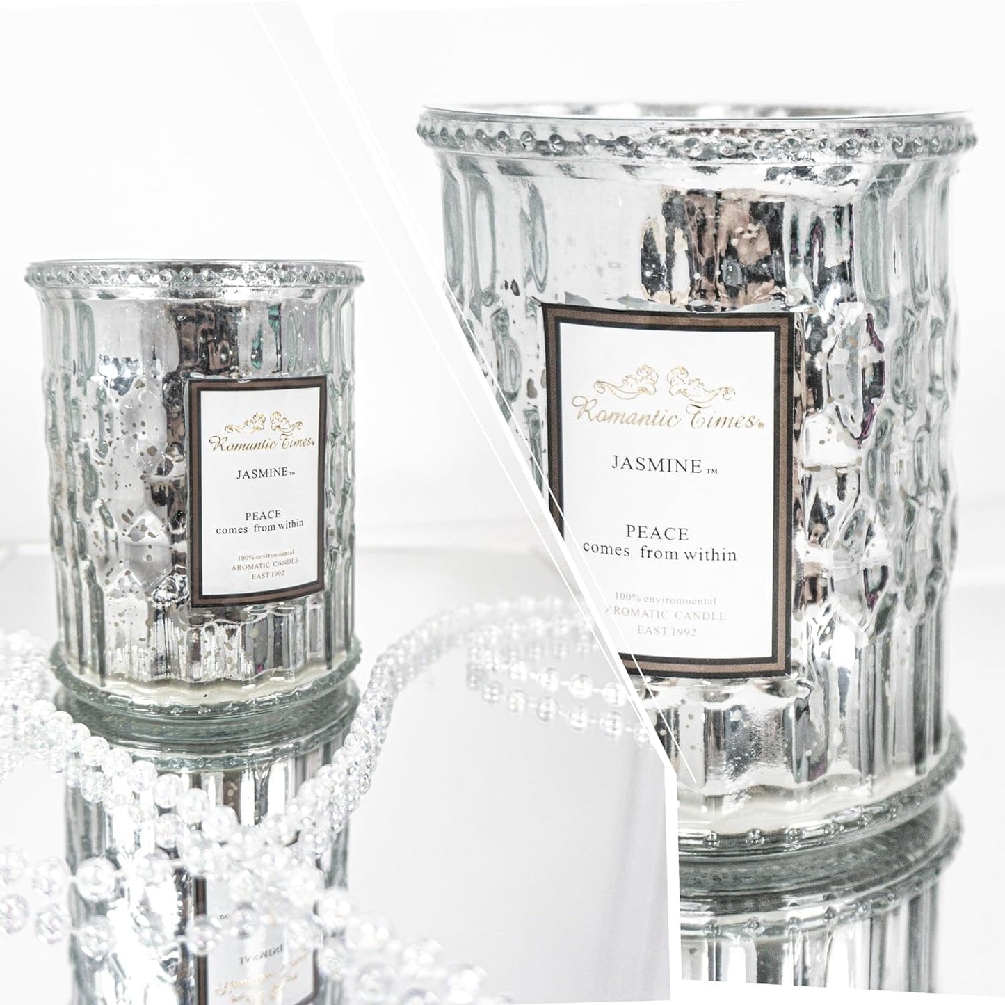 Luxurious Jasmine Scented Candle: 17 Oz Glass Jar, Perfect Gift for Any Occasion - Nourishment Tapestry
