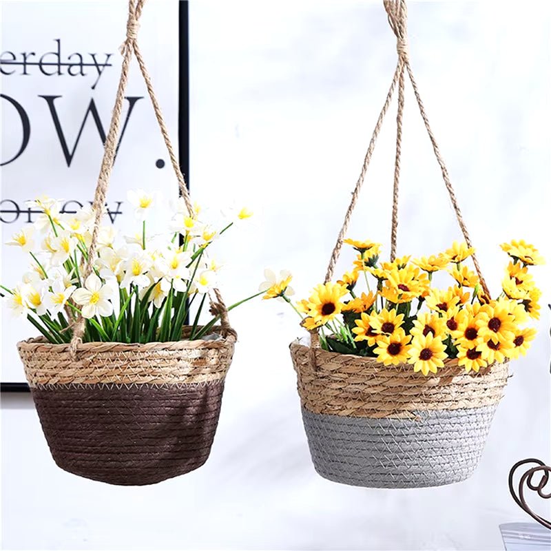 Macrame Plant Hanger: Versatile Jute Rope Basket for Indoor/Outdoor Decor - Nourishment Tapestry