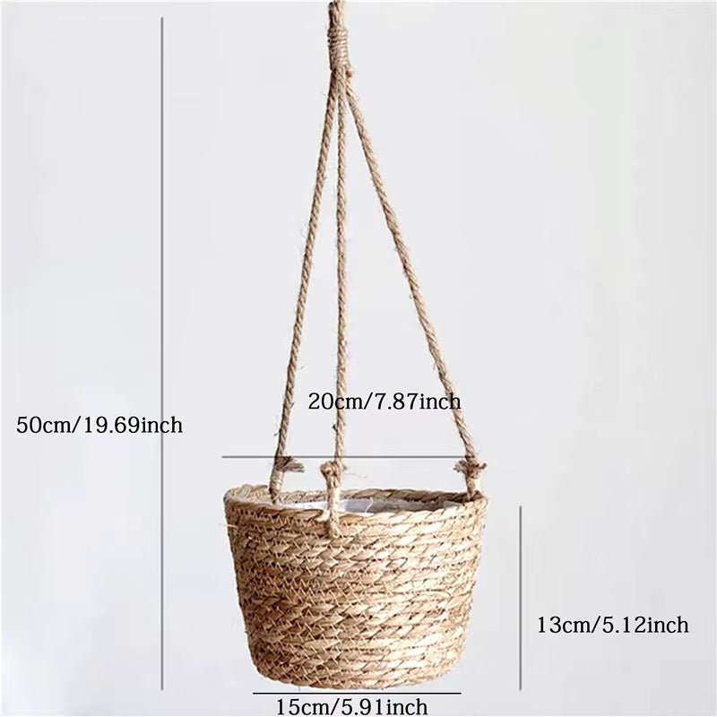 Macrame Plant Hanger: Versatile Jute Rope Basket for Indoor/Outdoor Decor - Nourishment Tapestry