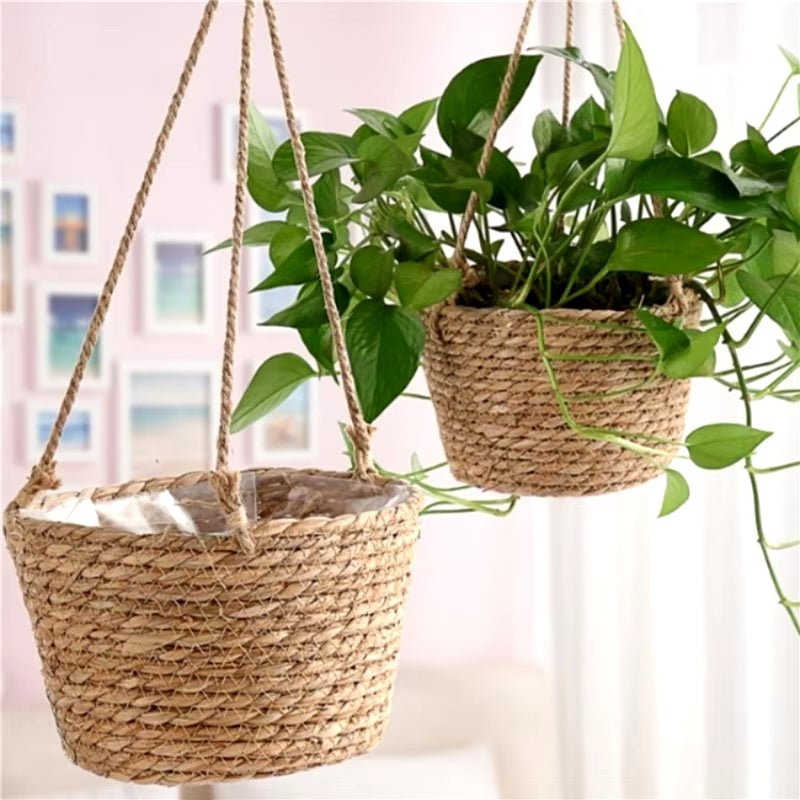 Macrame Plant Hanger: Versatile Jute Rope Basket for Indoor/Outdoor Decor - Nourishment Tapestry