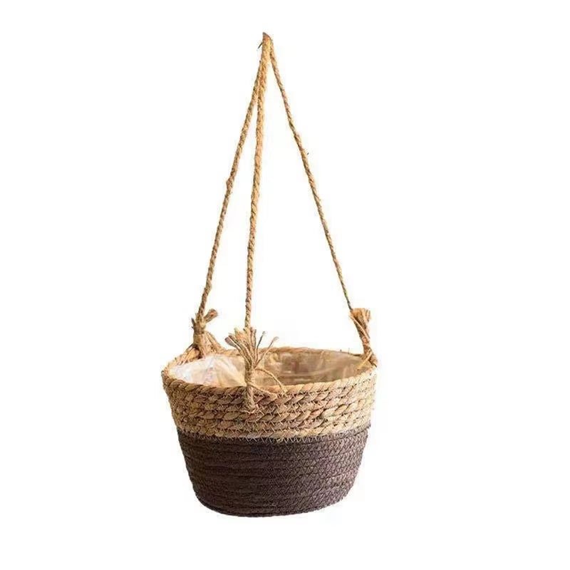 Macrame Plant Hanger: Versatile Jute Rope Basket for Indoor/Outdoor Decor - Nourishment Tapestry