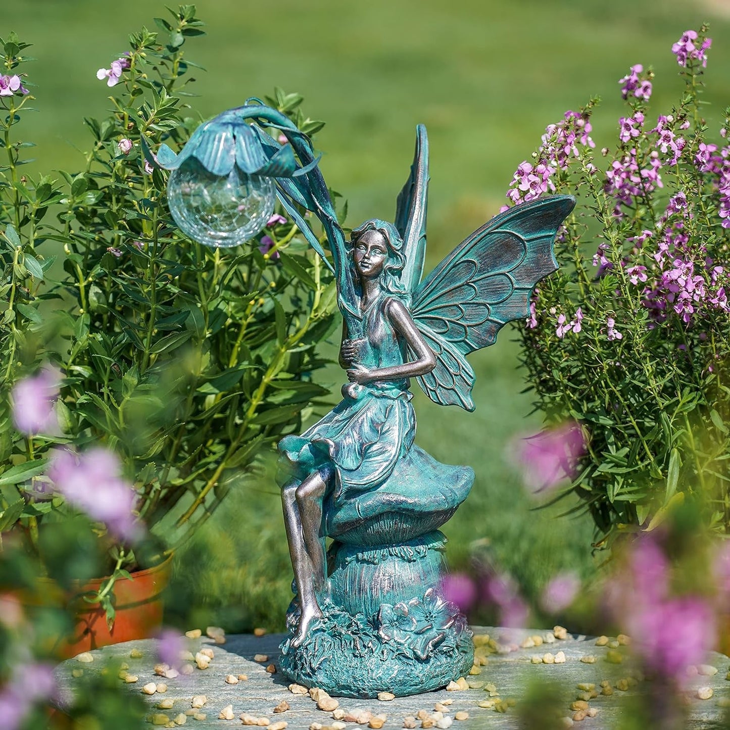 Magical Solar Fairy Garden Statue with LED Lights: Enchant Your Outdoor Space - Nourishment Tapestry