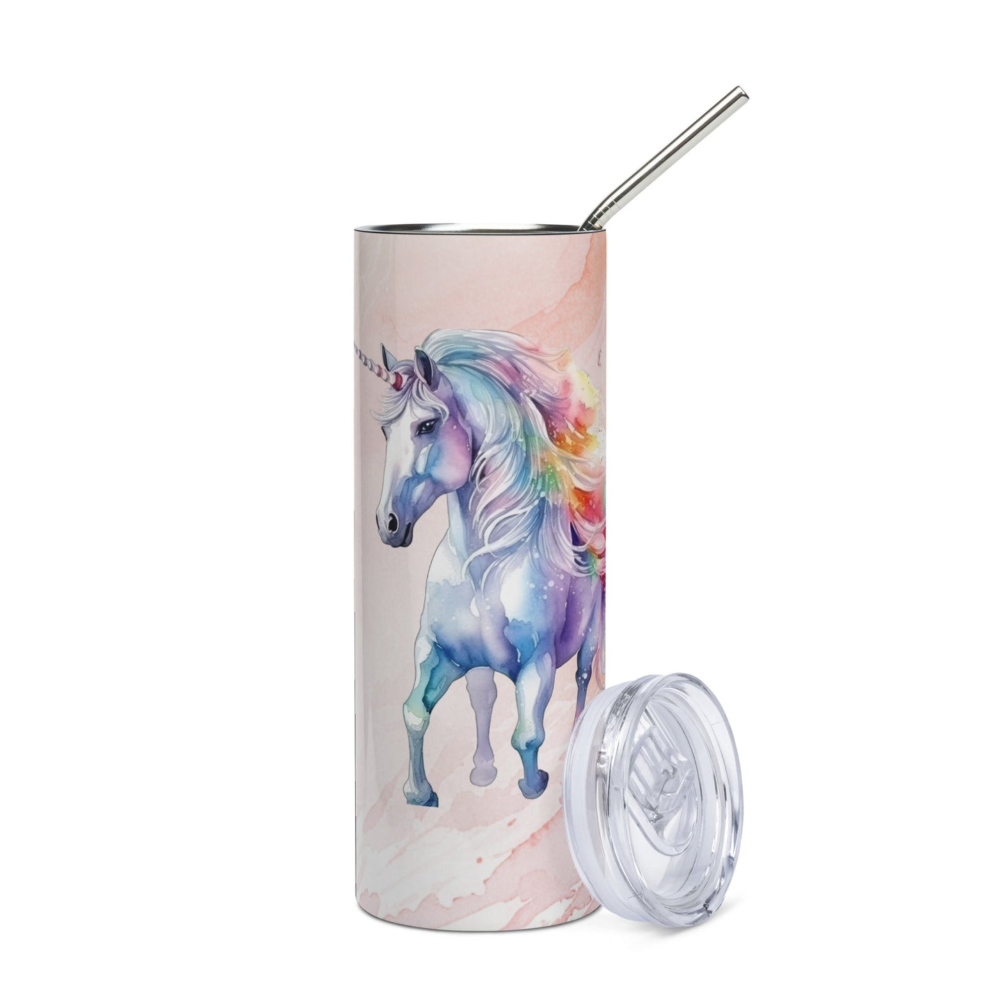Magical Unicorn Tumbler: 20oz Insulated Steel Cup with Dreamy Watercolor Design - Nourishment Tapestry