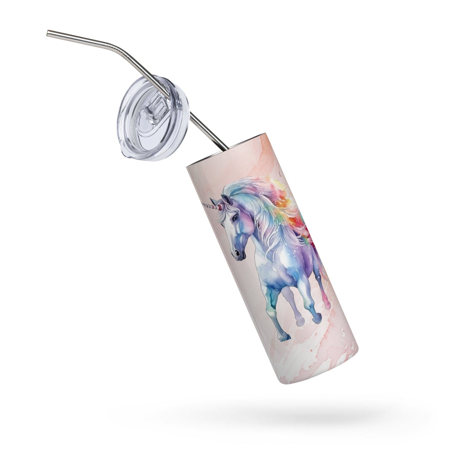 Magical Unicorn Tumbler: 20oz Insulated Steel Cup with Dreamy Watercolor Design - Nourishment Tapestry