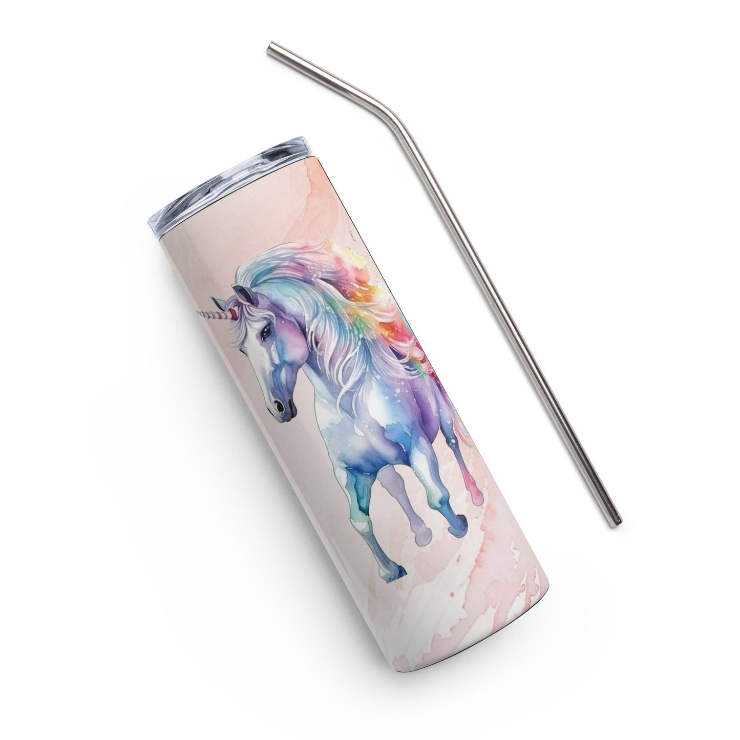 Magical Unicorn Tumbler: 20oz Insulated Steel Cup with Dreamy Watercolor Design - Nourishment Tapestry