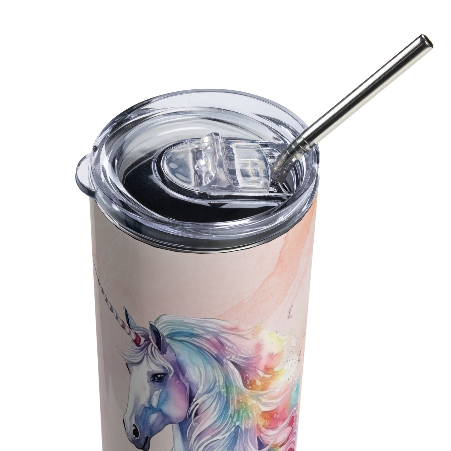 Magical Unicorn Tumbler: 20oz Insulated Steel Cup with Dreamy Watercolor Design - Nourishment Tapestry