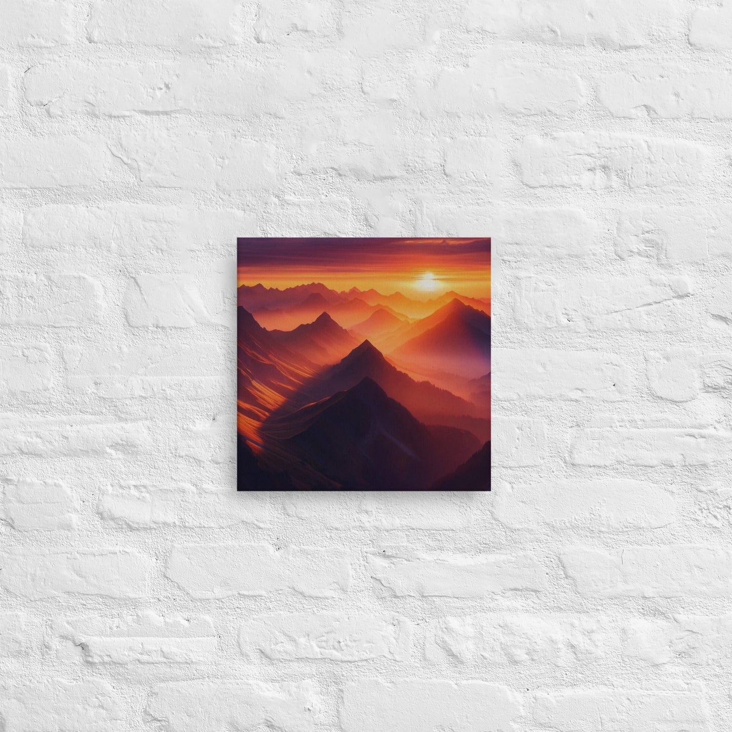 Majestic Sunset Mountain Canvas: Stunning Landscape Wall Art for Home Decor - Nourishment Tapestry