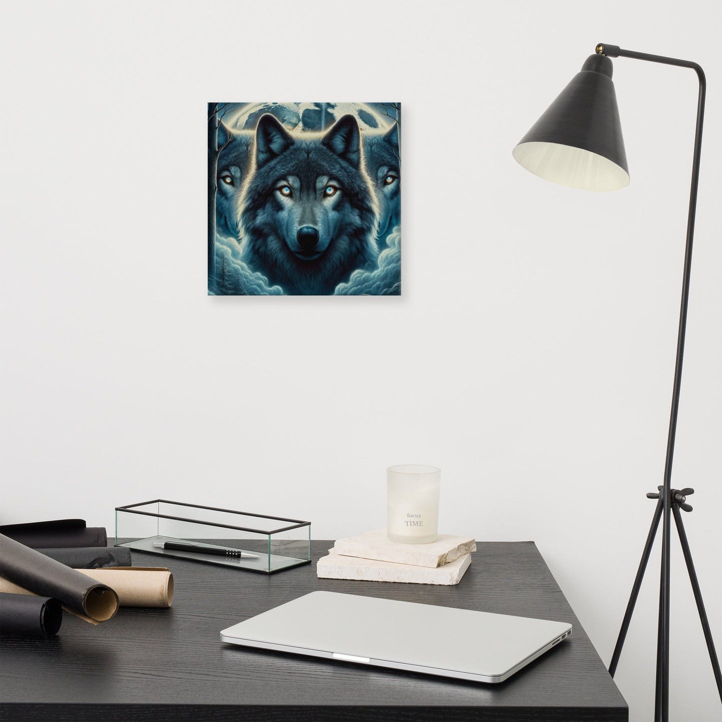 Majestic Wolf Canvas: Nature Wall Art for Home & Office - Wildlife Prints - Nourishment Tapestry
