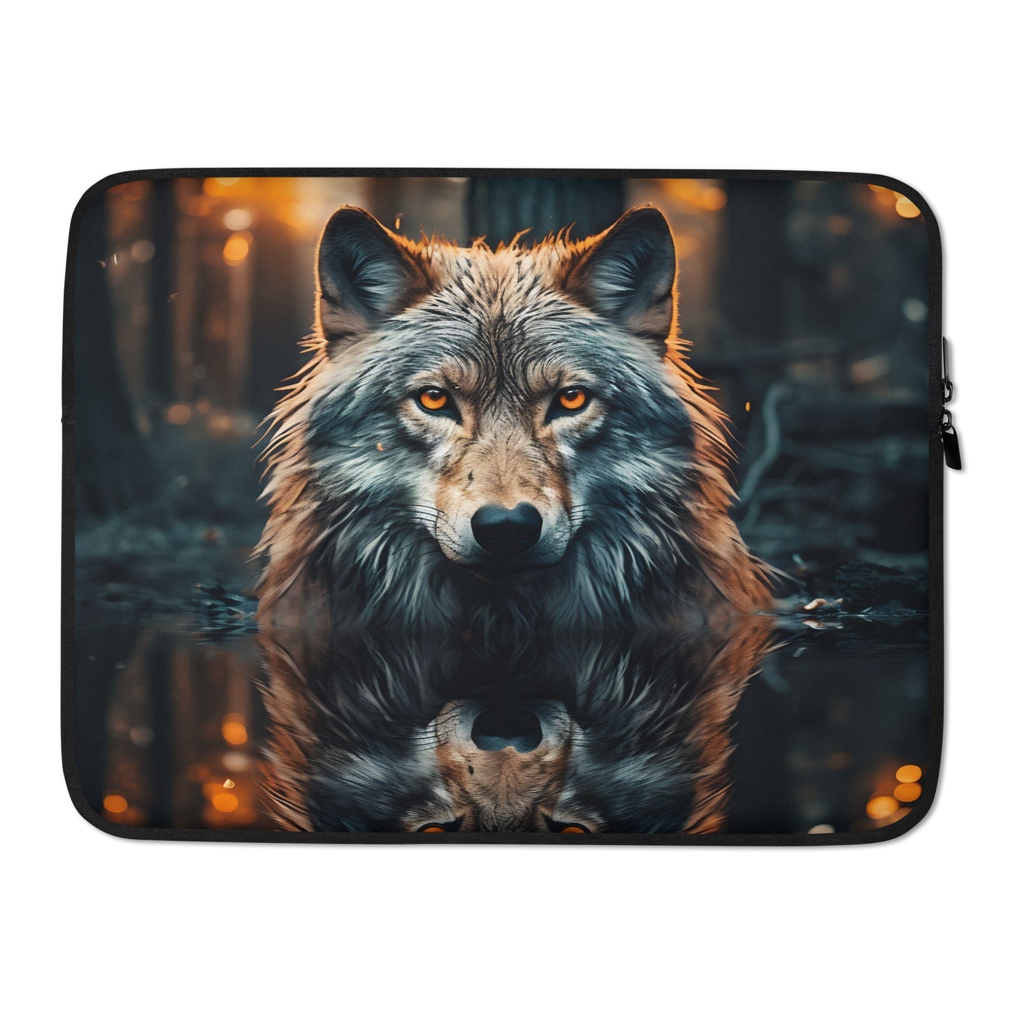 Majestic Wolf Laptop Sleeve: Rugged 13 - 15" Protection, Nature - Inspired Design for Adventurers - Nourishment Tapestry