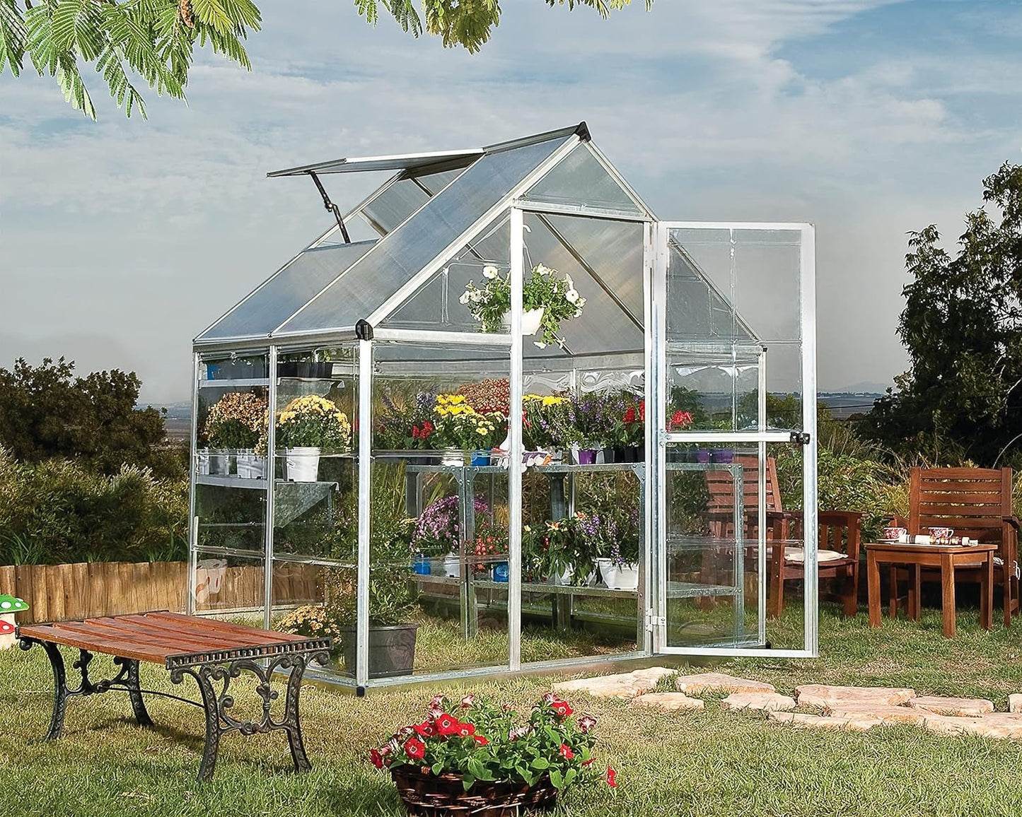 Nature Series Silver Hybrid Greenhouse: 6'x4'x7' Spacious Hobby Garden Sanctuary - Buy Online Now - Nourishment Tapestry