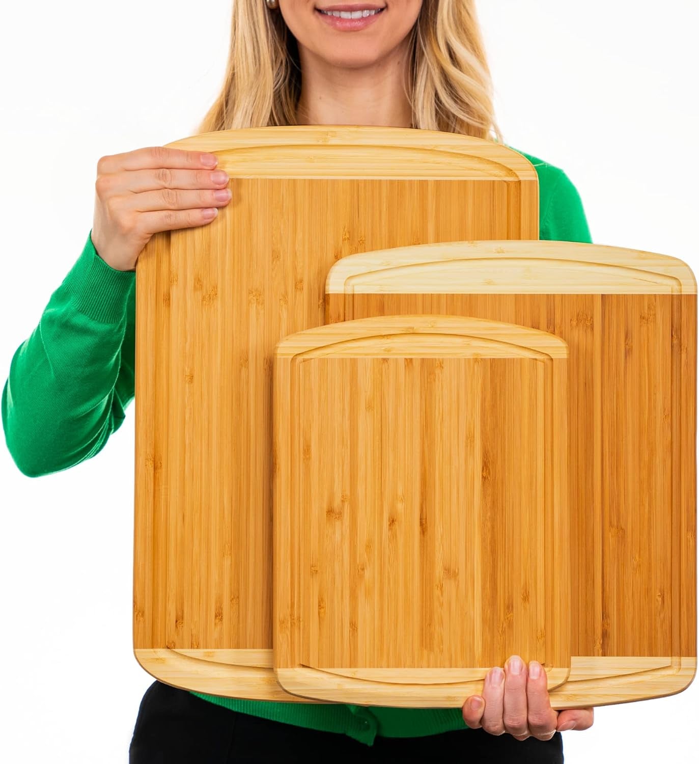 Organic Bamboo Cutting Board Set: 3 - Piece Kitchen Essential with Juice Groove & Lifetime Warranty - Nourishment Tapestry