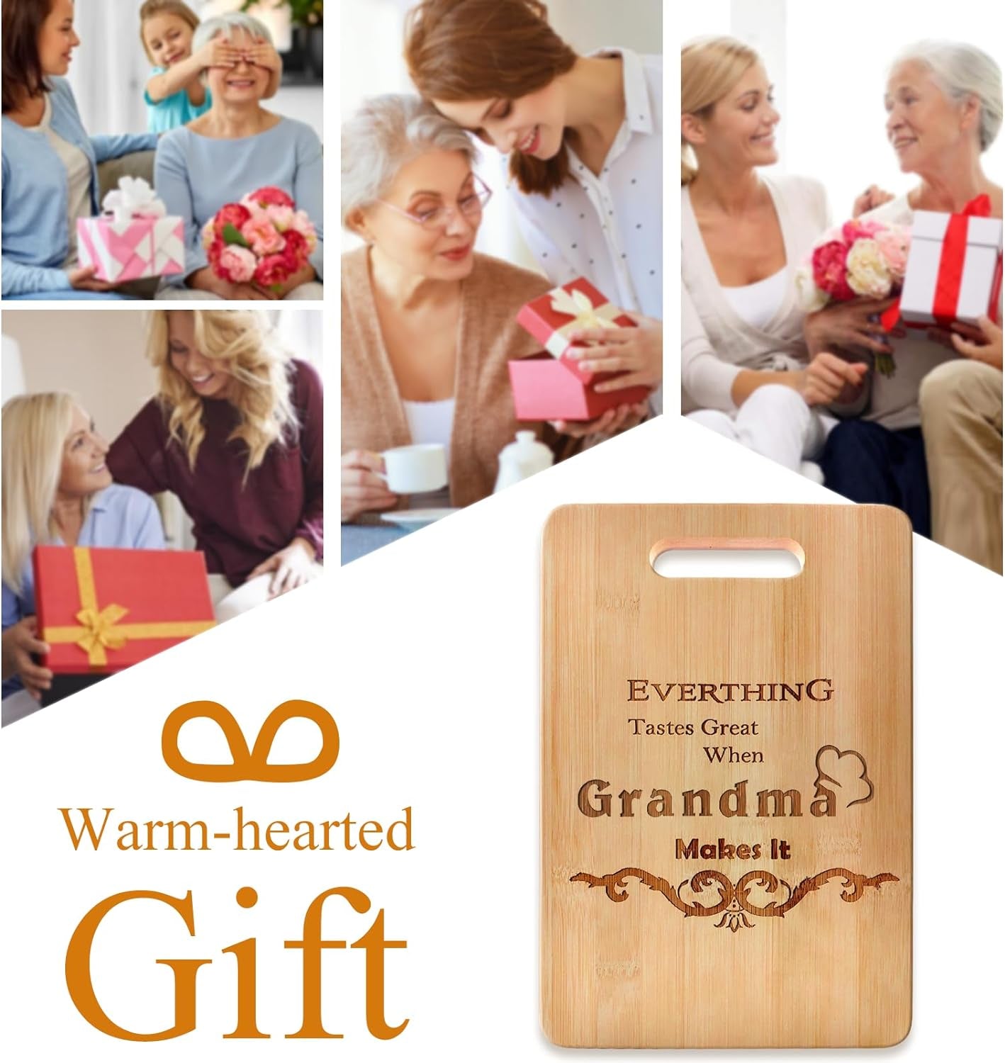 Personalized Bamboo Chopping Board: Engraved Gift for Grandma - Birthday, Mother's Day, Christmas - Nourishment Tapestry