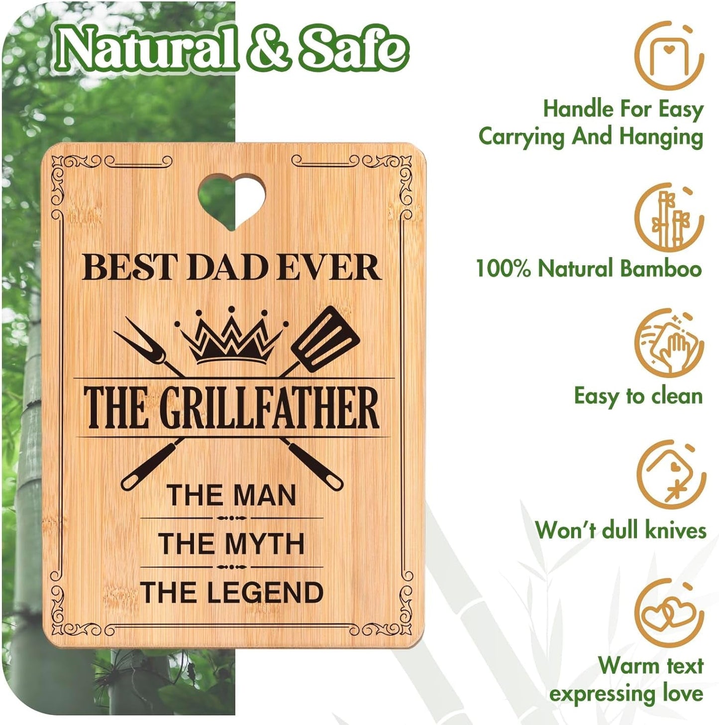 Personalized Bamboo Cutting Board: Engraved Father's Day Gift for Dad - Nourishment Tapestry