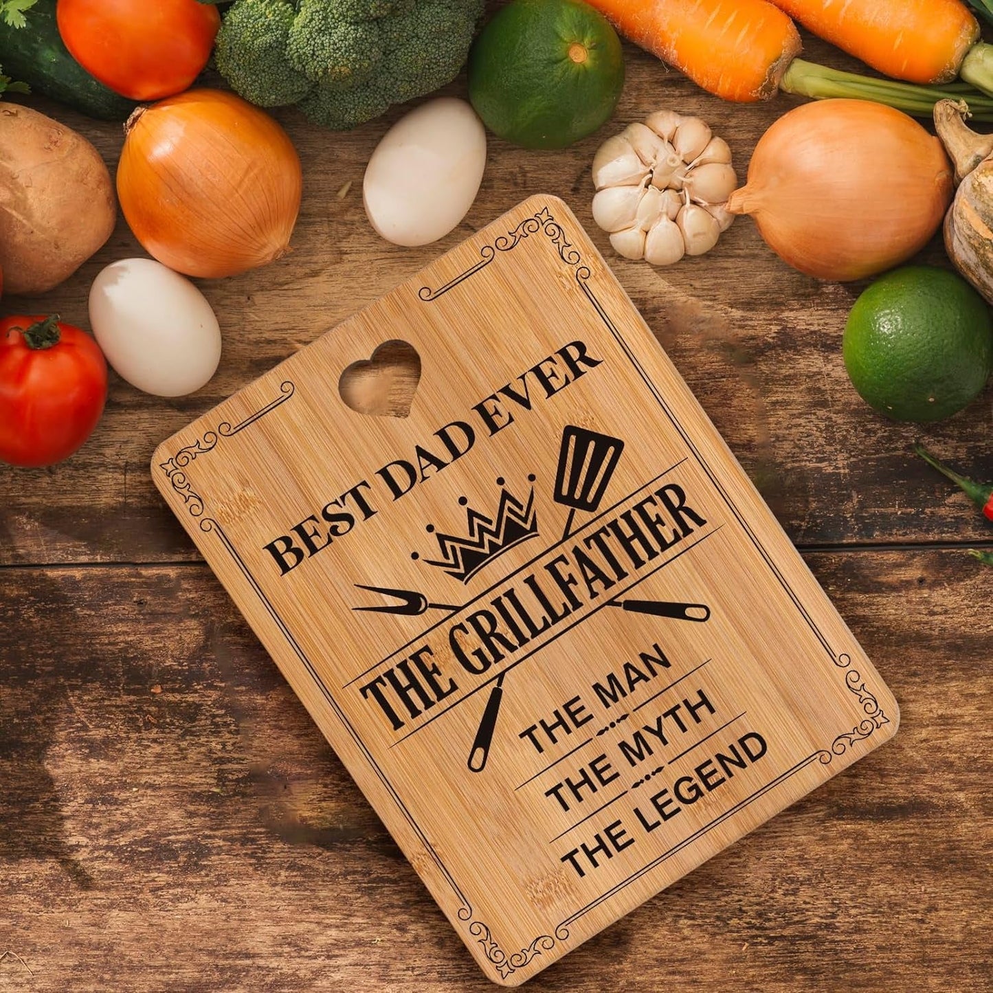 Personalized Bamboo Cutting Board: Engraved Father's Day Gift for Dad - Nourishment Tapestry