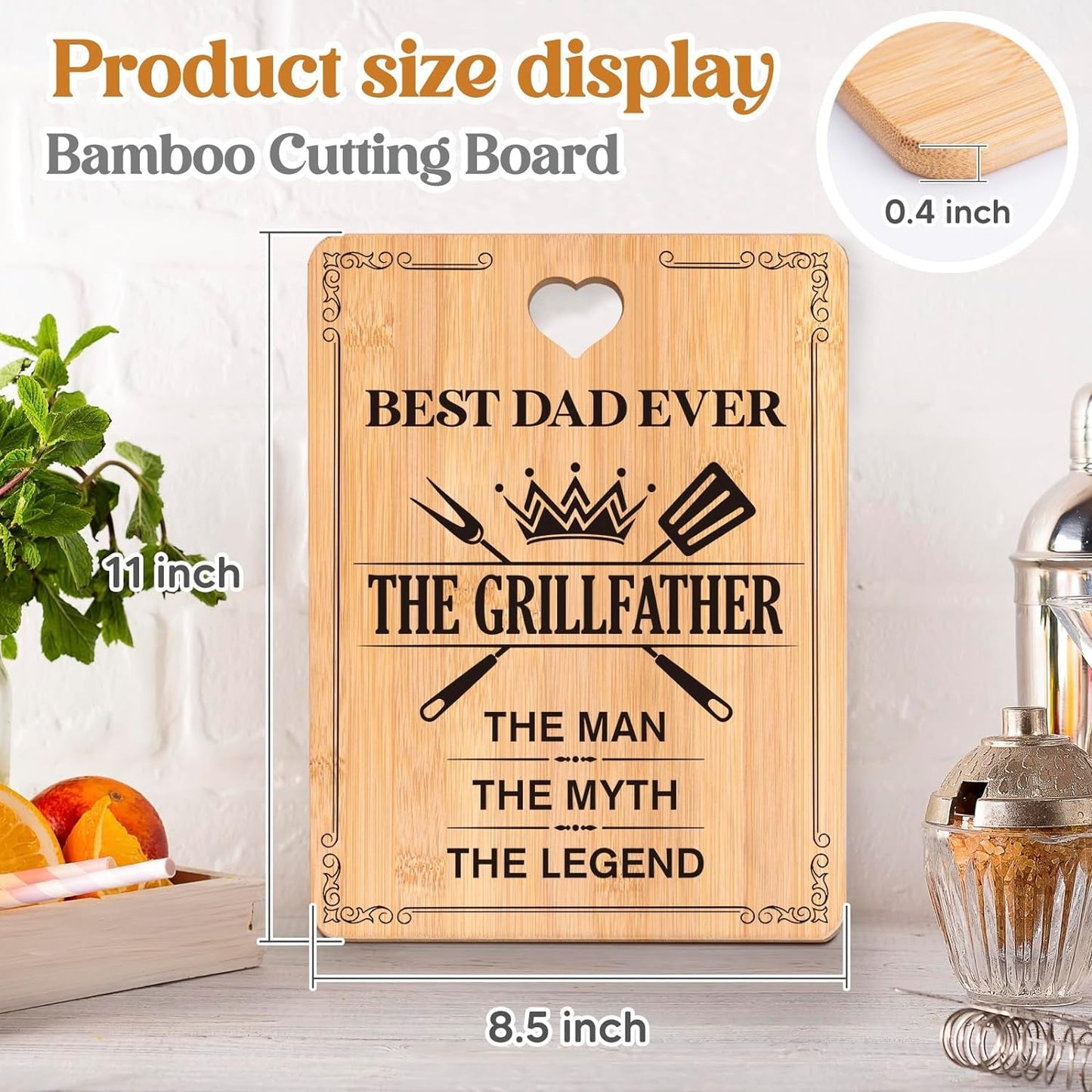 Personalized Bamboo Cutting Board: Engraved Father's Day Gift for Dad - Nourishment Tapestry