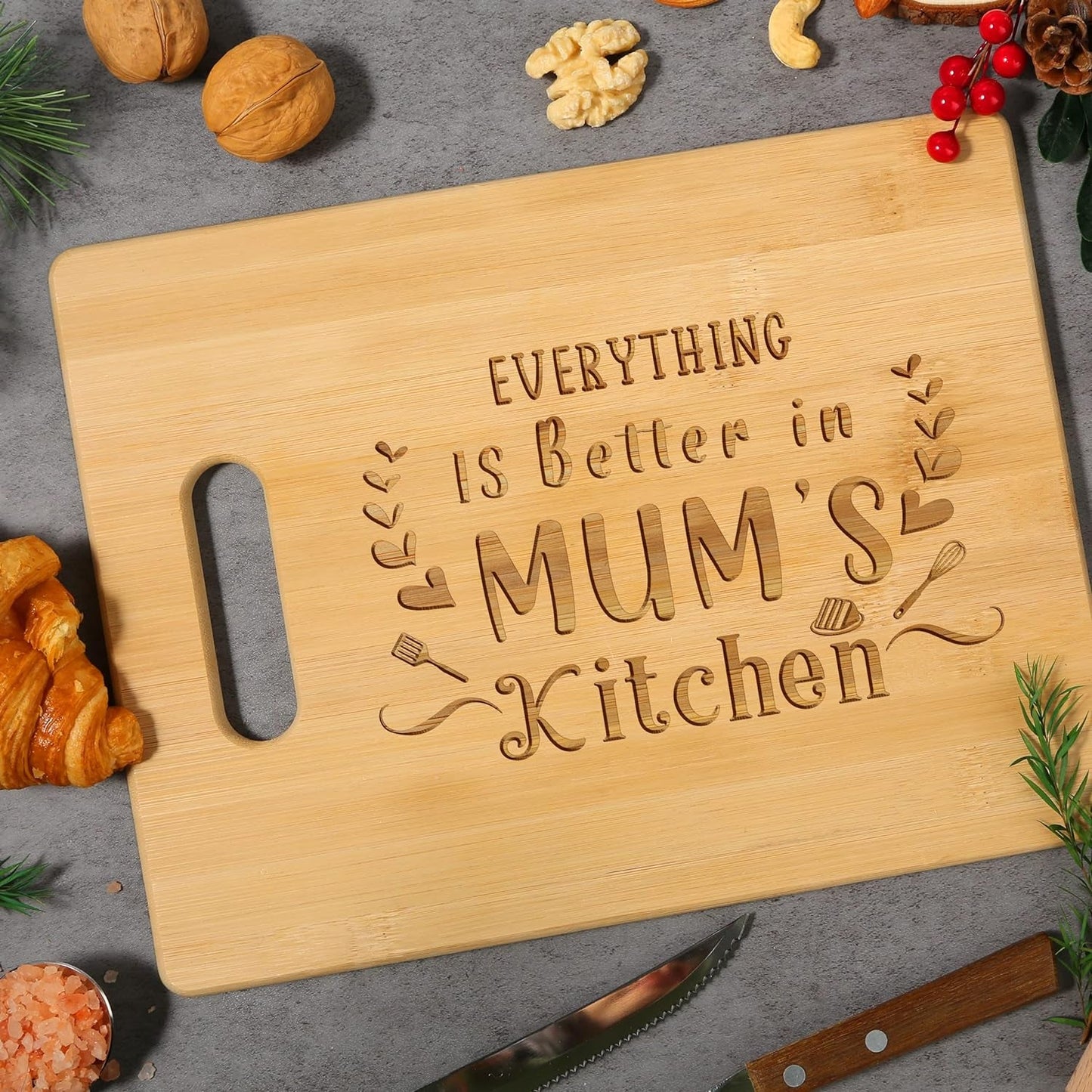 Personalized Bamboo Cutting Board: Engraved Mother's Day Gift - Nourishment Tapestry