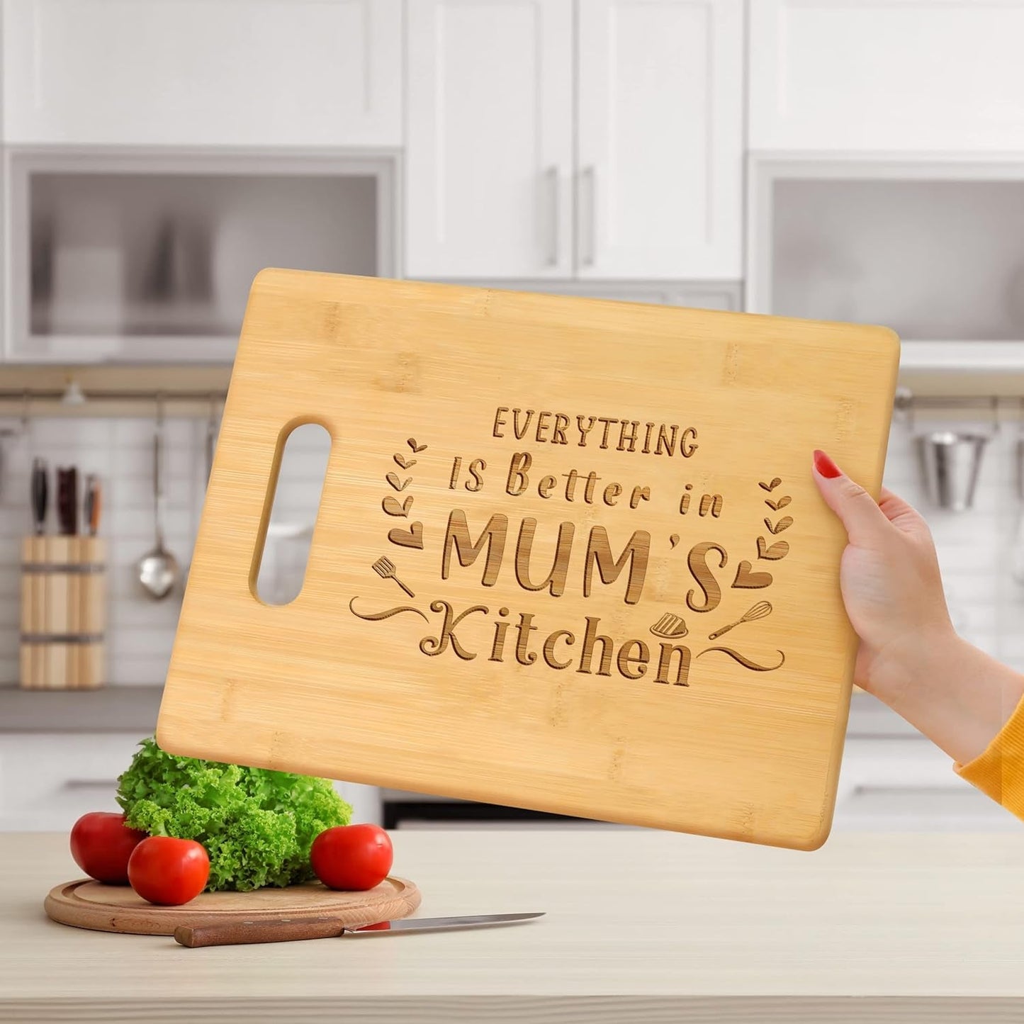 Personalized Bamboo Cutting Board: Engraved Mother's Day Gift - Nourishment Tapestry