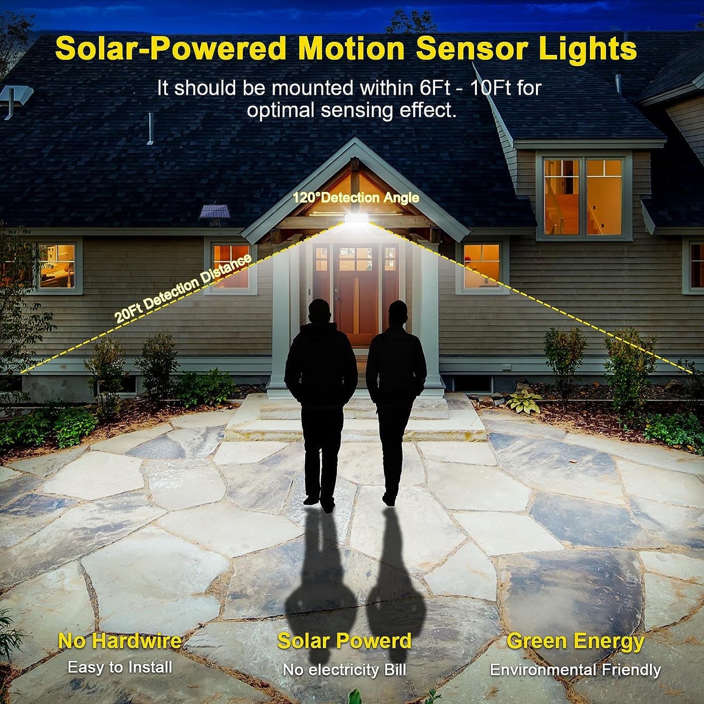 Powerful Solar Security Lights: 16.4Ft Cord, 3 - Mode Dusk - Dawn Sensor for Outdoor Spaces - Illuminate Your Outdoor Area with Solar - Powered Security Lights - Nourishment Tapestry