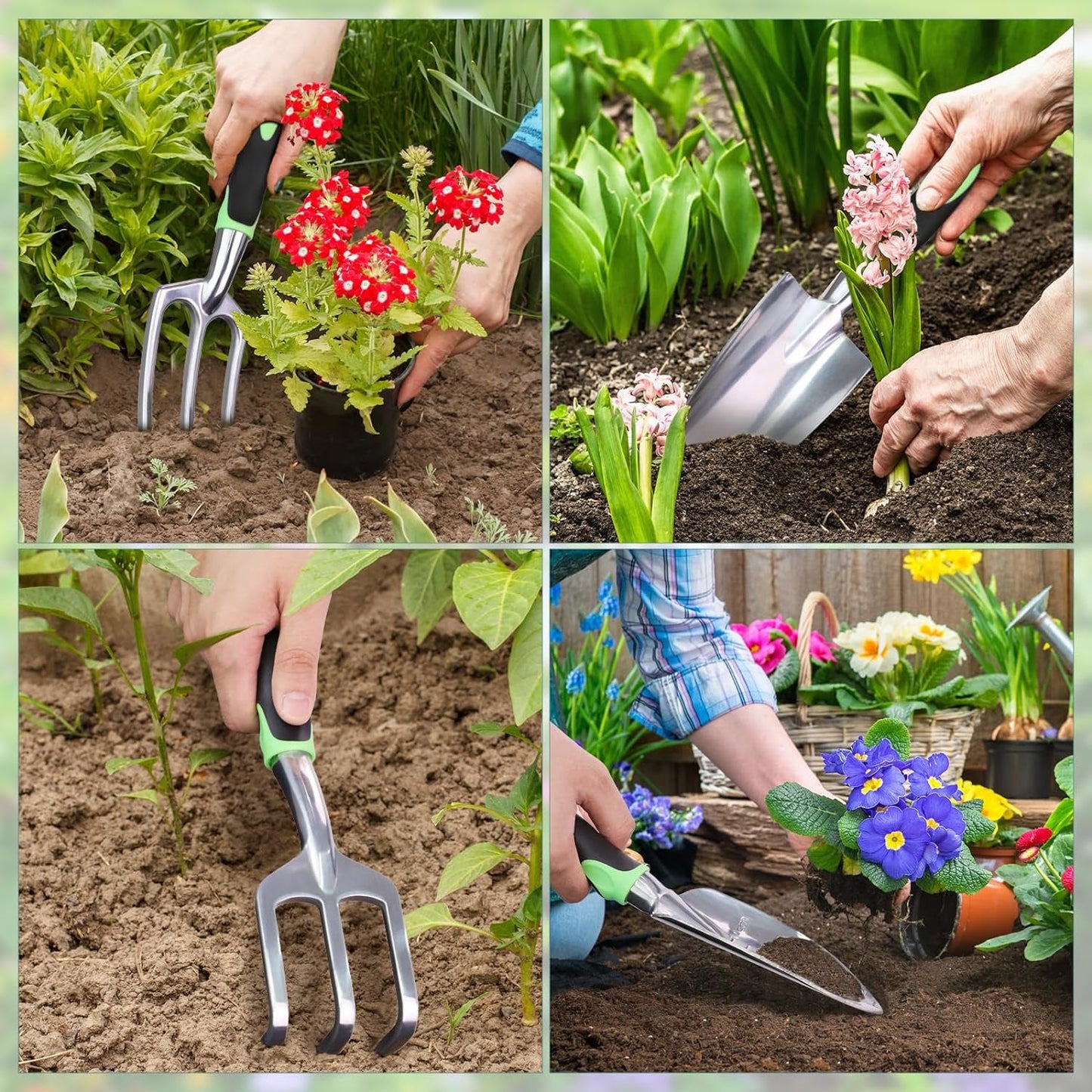 Premium 10 - Piece Garden Tool Set with Ergonomic Comfort and Durable Tote - Ideal Gardening Gift - Nourishment Tapestry