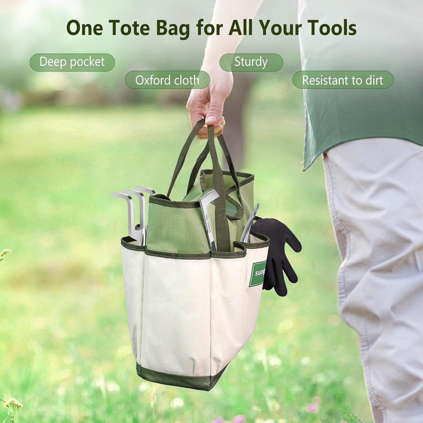 Premium 10 - Piece Garden Tool Set with Ergonomic Comfort and Durable Tote - Ideal Gardening Gift - Nourishment Tapestry