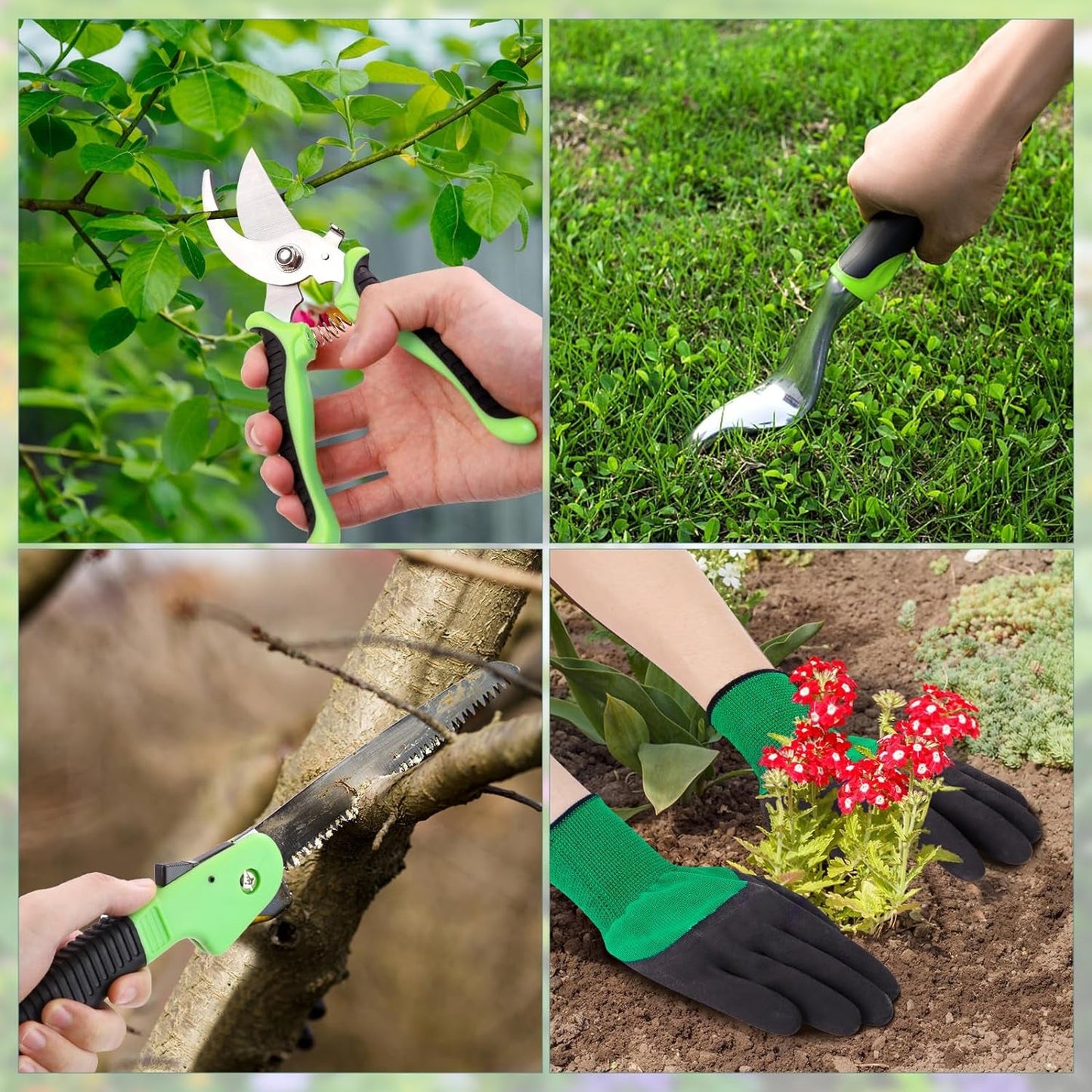 Premium 10 - Piece Garden Tool Set with Ergonomic Comfort and Durable Tote - Ideal Gardening Gift - Nourishment Tapestry