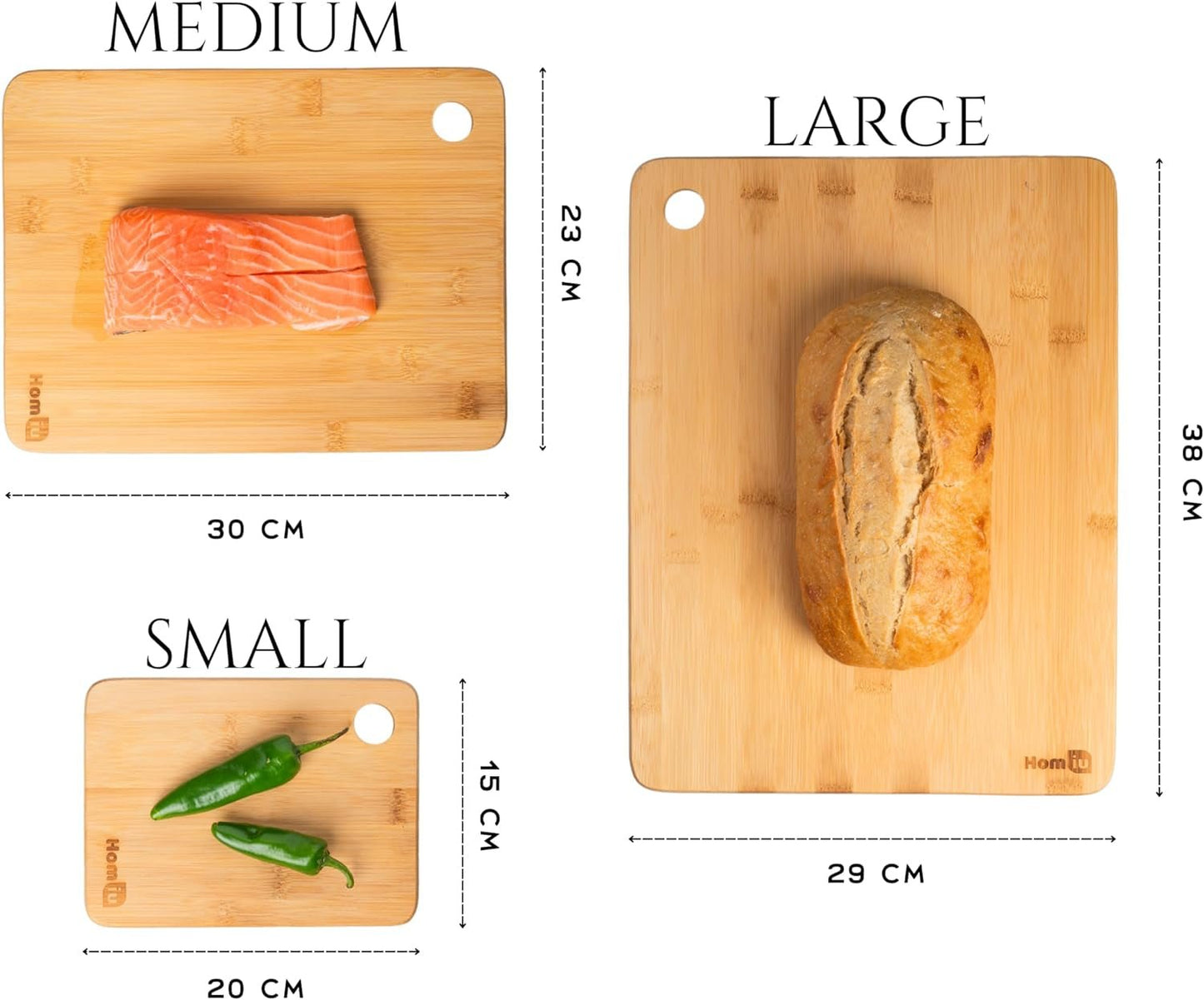 Premium 3 - Piece Bamboo Cutting Board Set: Thick Kitchen Essentials - Nourishment Tapestry